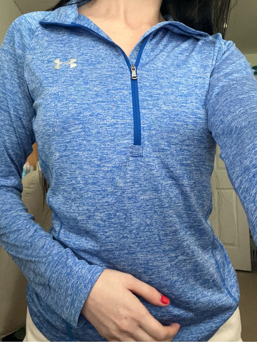 Under Armour heatgear Heathered Blue Women's Quarter-Zip Pullover